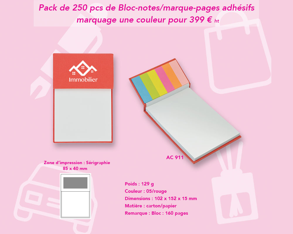 Promotion sur le Bloc-notes/marque-pages adhésifs